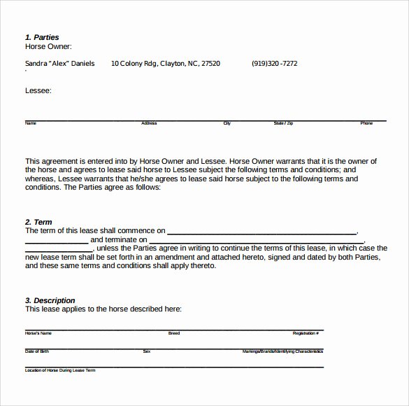 Pasture Lease Agreement Template Best Of 8 Pasture Lease Agreement Templates – Samples Examples