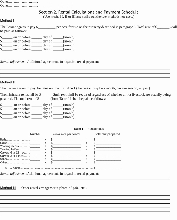 Pasture Lease Agreement Template New Download Pasture Lease form for Free