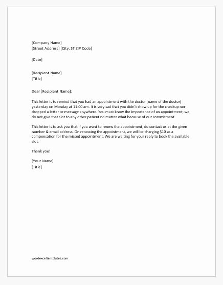 Patient Missed Appointment Letter Template Best Of Missed Appointment Follow Up Letters