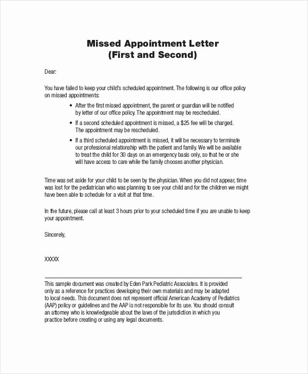 Patient Missed Appointment Letter Template Elegant 60 Appointment Letter Examples &amp; Samples Pdf Doc