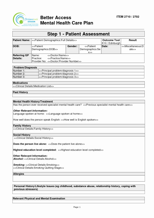 Patient Safety Plan Template Luxury 38 Free Treatment Plan Templates In Word Excel Pdf
