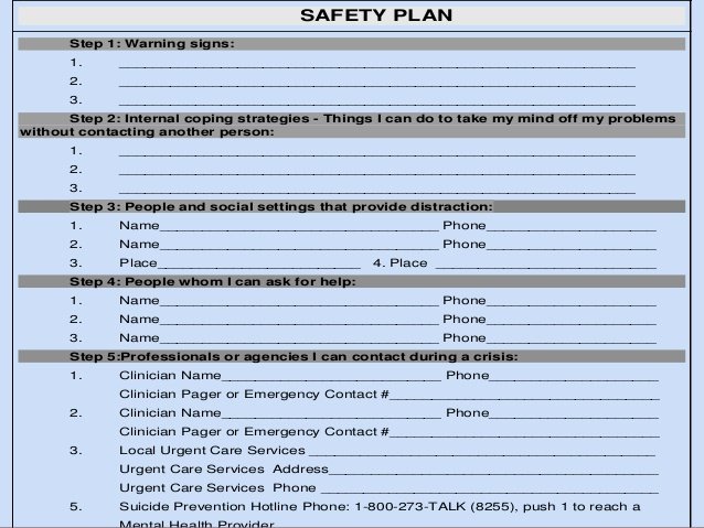 Patient Safety Plan Template Luxury Overview Of Suicide Risk assessment &amp; Prevention