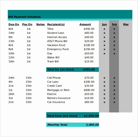 Payment Plan Template Excel Beautiful 21 Monthly Work Schedule Templates Pdf Doc