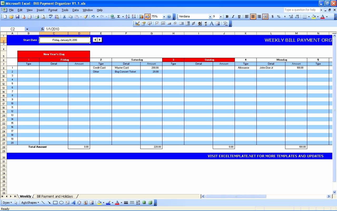 Payment Plan Template Excel Beautiful Bill Payment Calendar