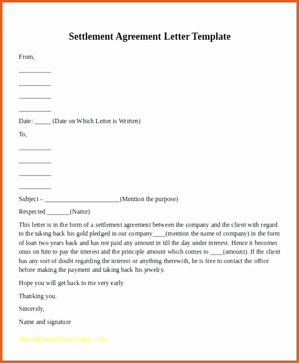 Payment Settlement Letter format Elegant 30 Car Accident Settlement Letter Template