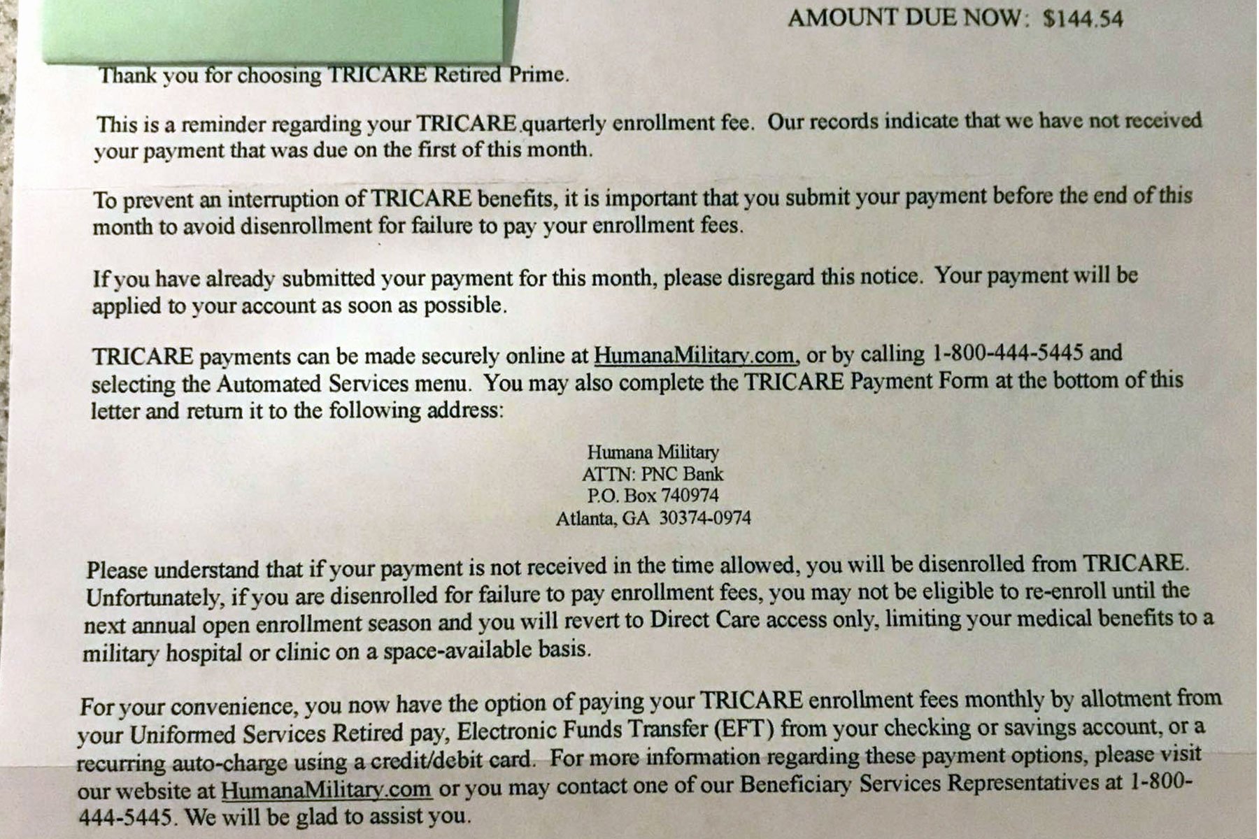 Payment Shock Letter Elegant Backlog Tricare Bills Spark Confusion Among Retirees