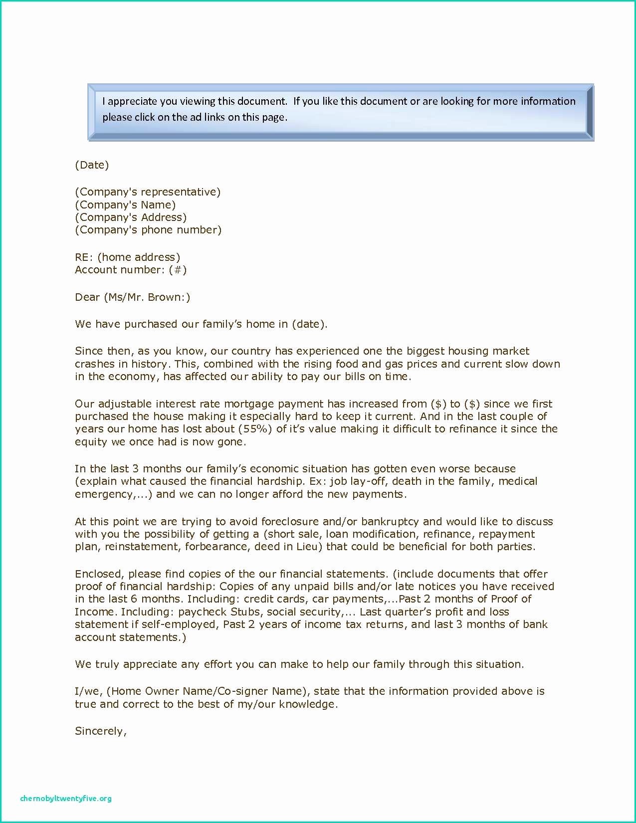 Payment Shock Letter Example Best Of Example Hardship Letter for Mortgage Modification