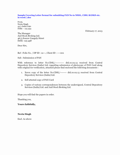 Payment Shock Letter Fresh Sample Cover Letter for Submitting Documents