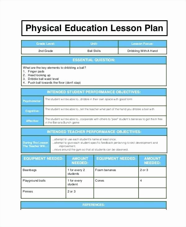 Pe Lesson Plan Template Beautiful Weekly Plan Template for Teachers – Bleachbathfo