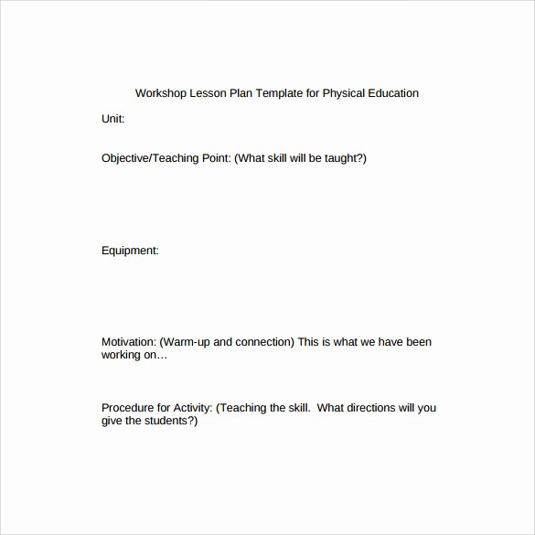 Pe Lesson Plan Template Luxury Sample Physical Education Lesson Plan 14 Examples In