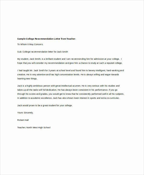 Peer Recommendation Letter Example Fresh Examples Of Re Mendation Letter