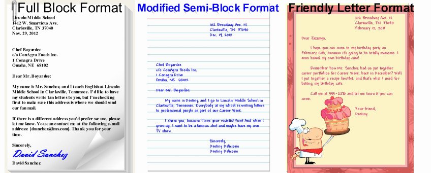 Pen Pal Letter format New Image Of Three Types Of Letter formats Full Block Semi