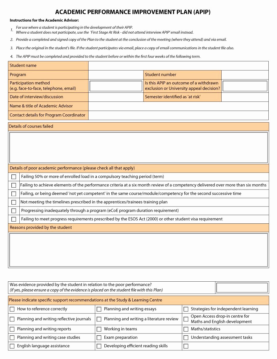 Performance Action Plan Template New 40 Performance Improvement Plan Templates &amp; Examples