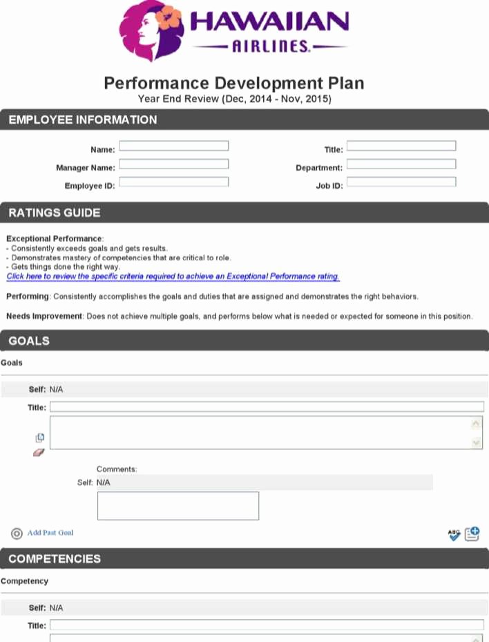 Performance Development Plan Template New Download Performance Development Plan Free Pdf Template