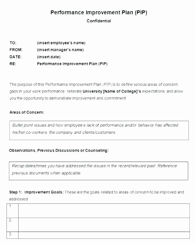 Performance Improvement Plan Template Word Elegant Performance Improvement Plan Example 9 Samples In Word