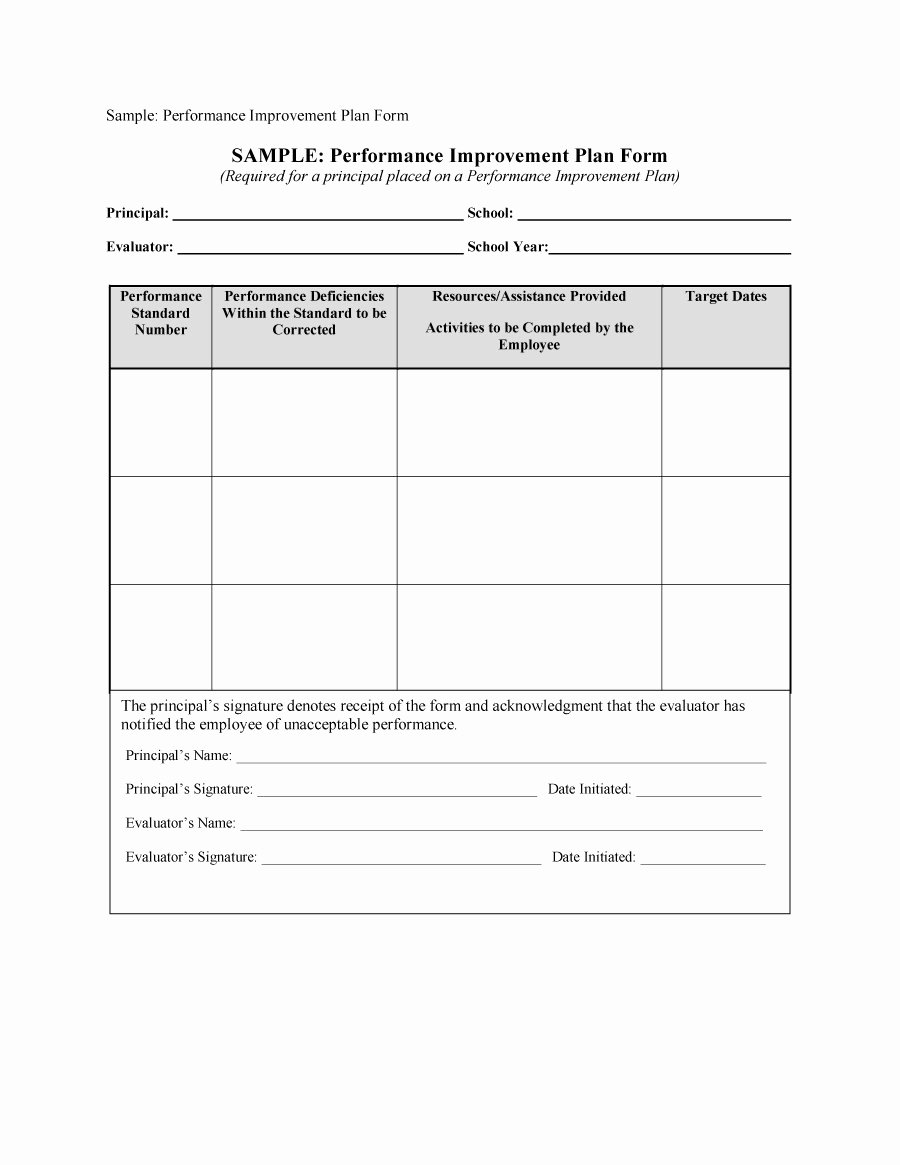 Performance Improvement Plan Template Word Unique 41 Free Performance Improvement Plan Templates &amp; Examples