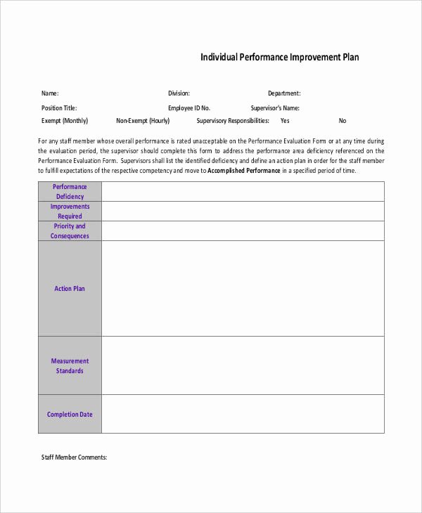 Performance Management Plan Template Lovely 10 Performance Action Plan Templates Free Sample