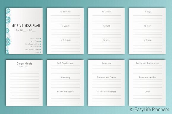 Personal 5 Year Plan Template Lovely Five Year Plan 7x9 Printable Stationery Templates