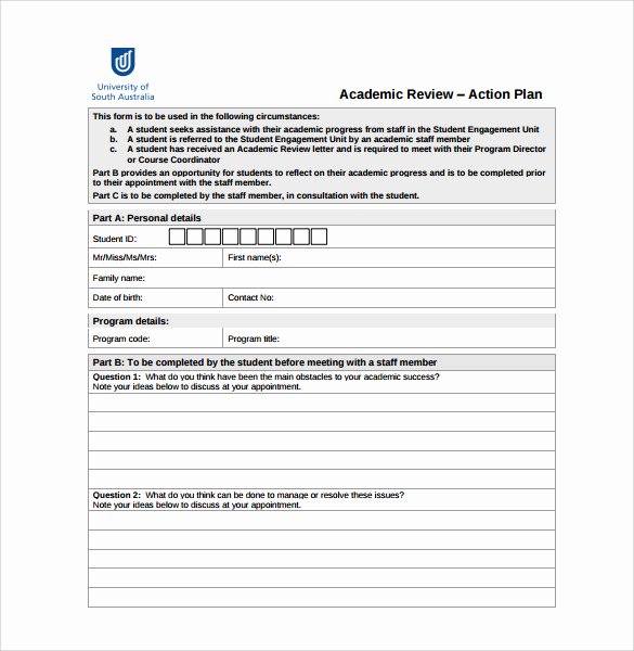 Personal Action Plan Template Awesome Student Action Plan Template 8 Download Documents In