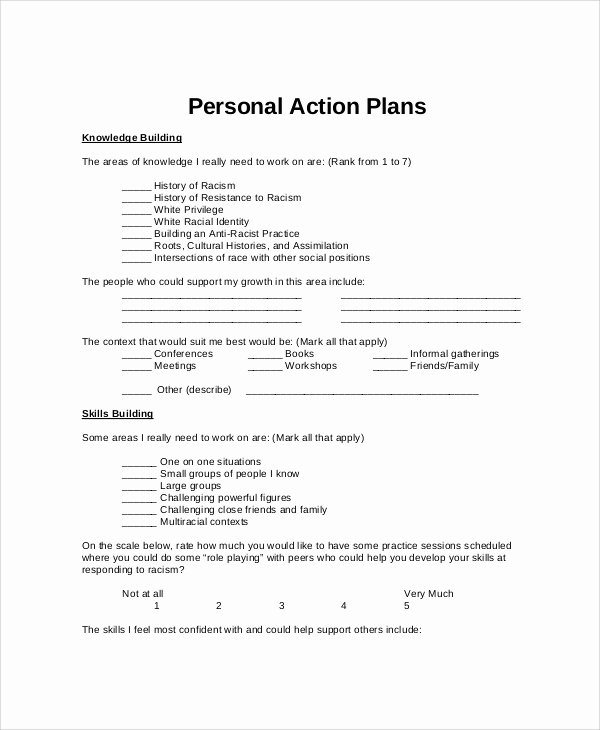 Personal Action Plan Template Fresh 11 Sample Personal Action Plans
