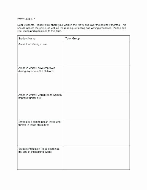 Personal Learning Plan Template Inspirational Individual Plan Template – Rightarrow Template Database