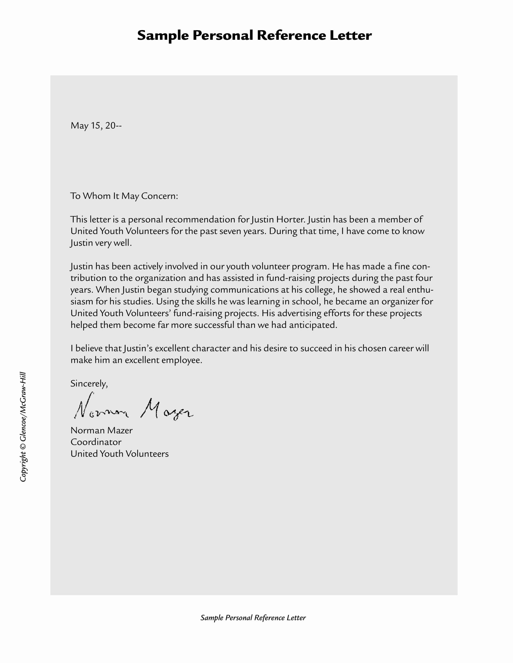 Personal Letter format Examples Inspirational 9 Personal Re Mendation Letter Examples Pdf