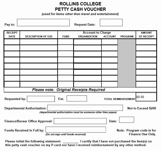 Petty Cash Voucher Template Inspirational 8 Free Sample Petty Cash Voucher Templates Printable Samples