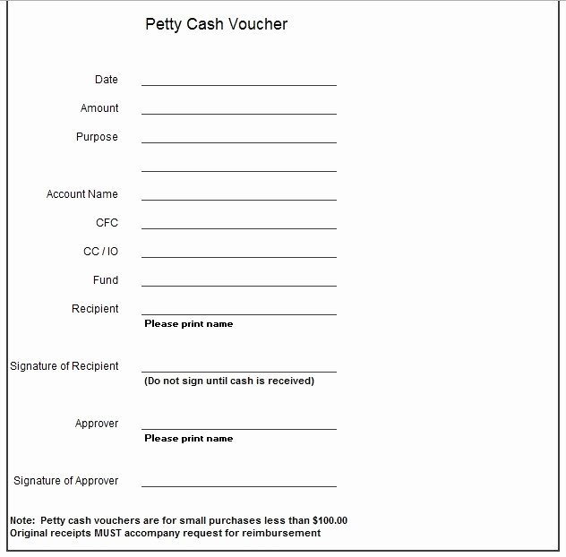 Petty Cash Voucher Template New 8 Free Sample Petty Cash Voucher Templates Printable Samples