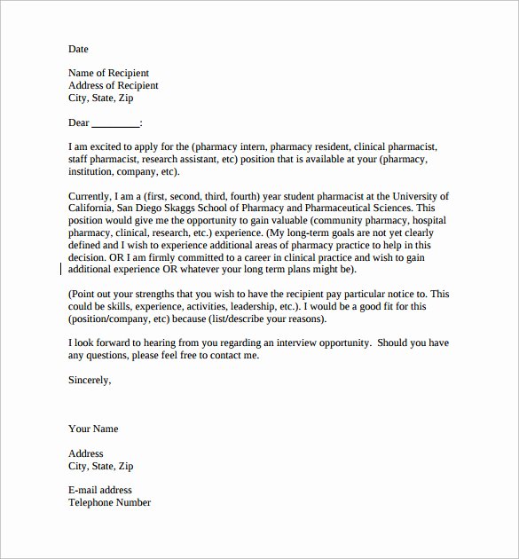 Pharmacy Letter Of Recommendation Inspirational 14 Pharmacy Technician Letters – Samples Examples
