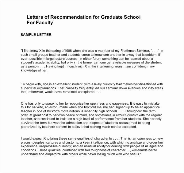 Phd Letter Of Recommendation Fresh 44 Sample Letters Of Re Mendation for Graduate School