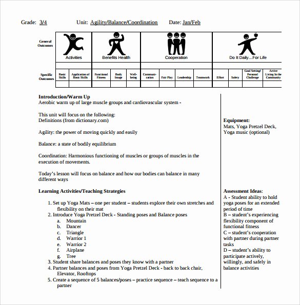 Phys Ed Lesson Plan Template Luxury 15 Sample Physical Education Lesson Plans