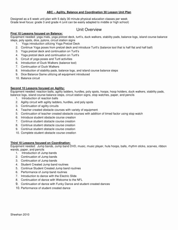 Phys Ed Lesson Plan Template Unique 10 Physical Education Lesson Plan Samples Pdf Word