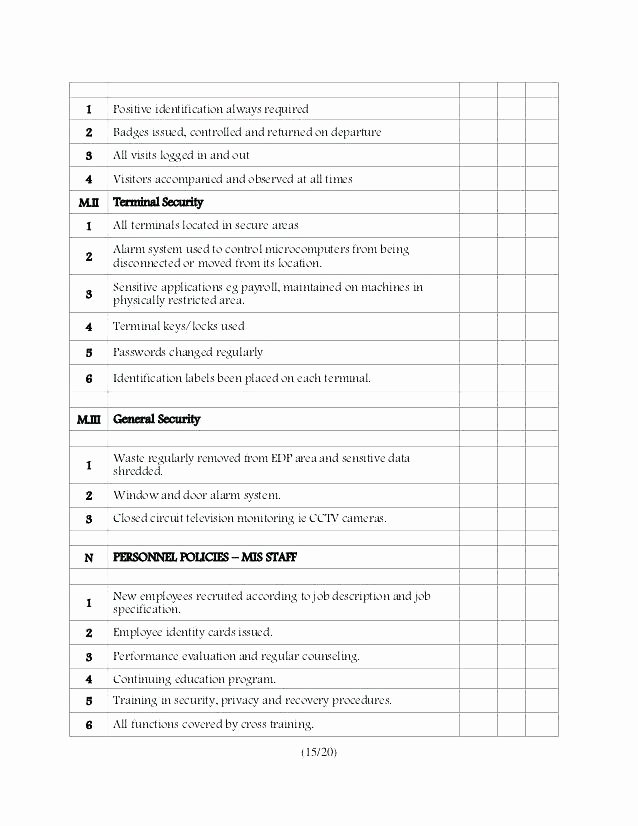 Physical Security Plan Template Best Of Fice Safety Audit Checklist Template Security Physical