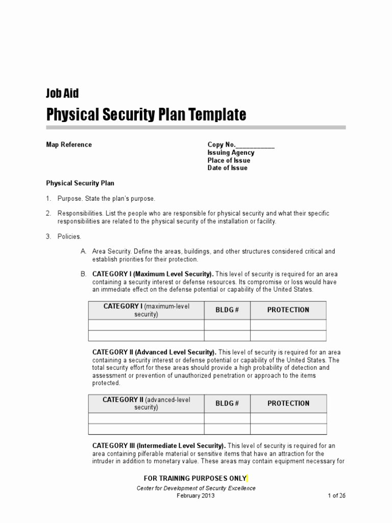 Physical Security Plan Template Luxury Physical Security Plan Template