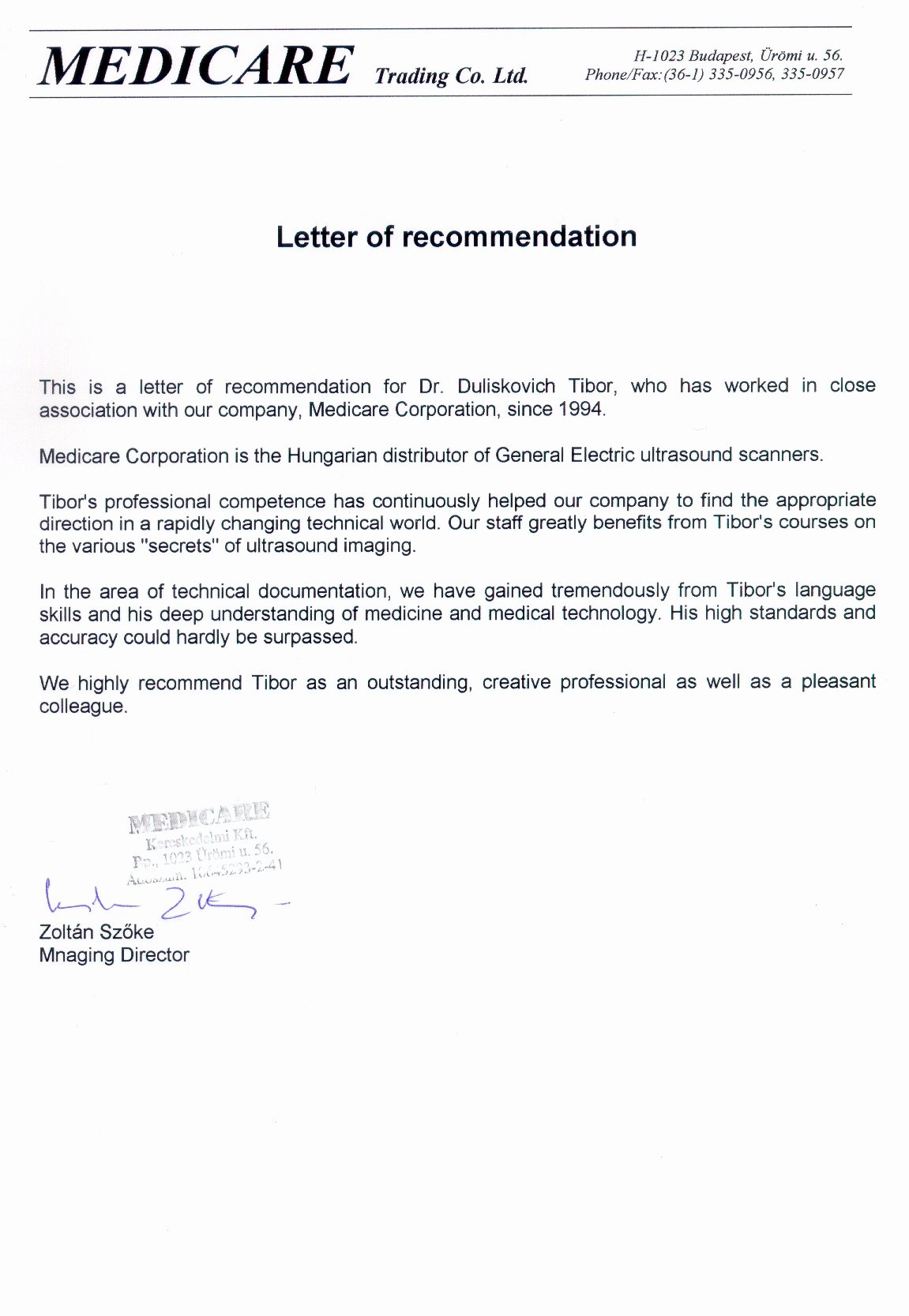 letter of re mendation medical assistant