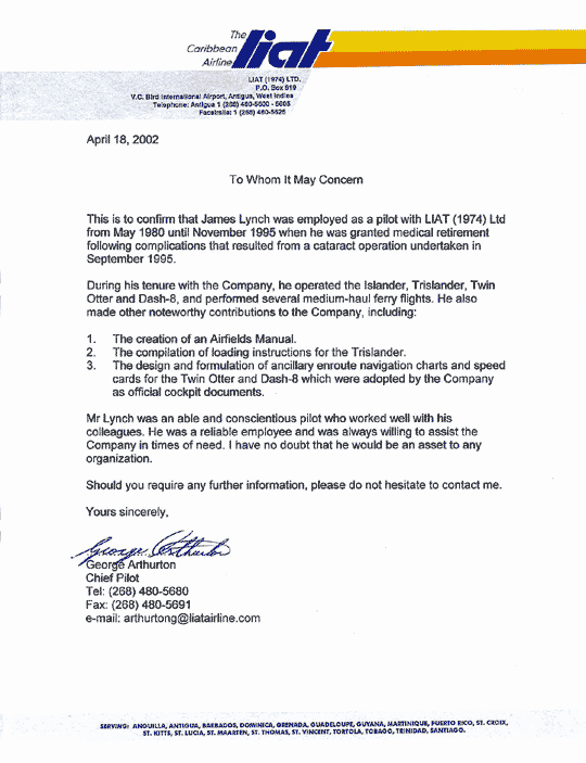 Pilot Letter Of Recommendation Awesome Aviation Resume James C Jim Lynch