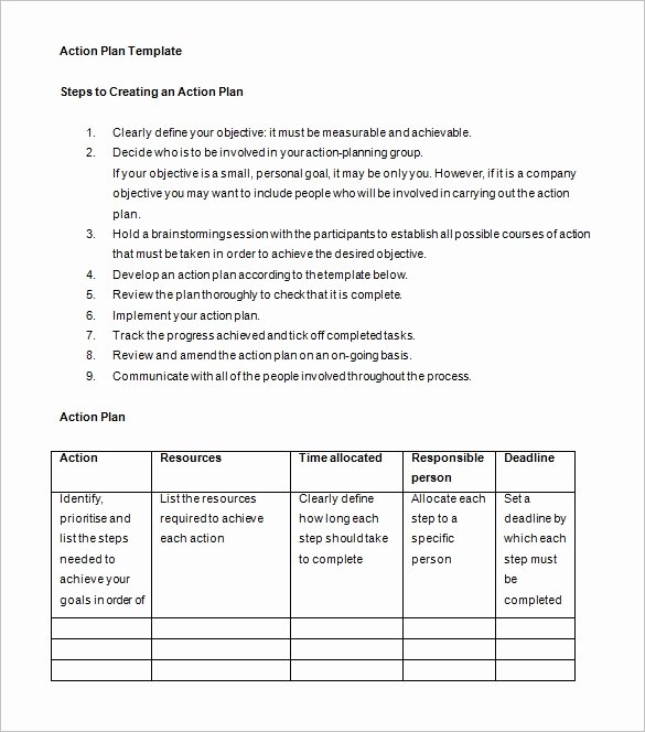 Plan Of Action Template Awesome 14 Business Action Plan Template Doc Pdf