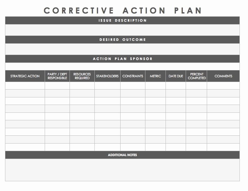 Plan Of Correction Template Best Of Corrective Action Plan Learn