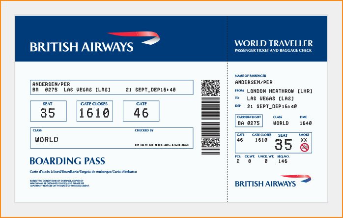 Plane Ticket Template Pdf Unique 27 Best Airline Boarding Pass Ticket Template Examples