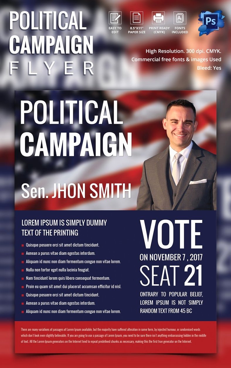Political Campaign Plan Template Awesome Campaign Flyers – 31 Free Psd Ai Vector Eps format