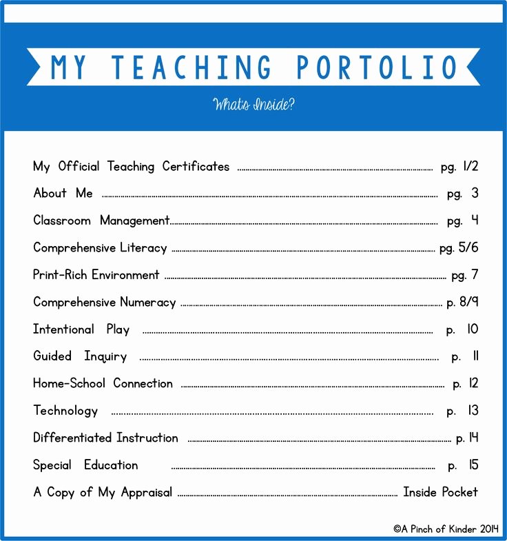 Portfolio Table Of Contents Template Inspirational Best 25 Teacher Portfolio Ideas On Pinterest