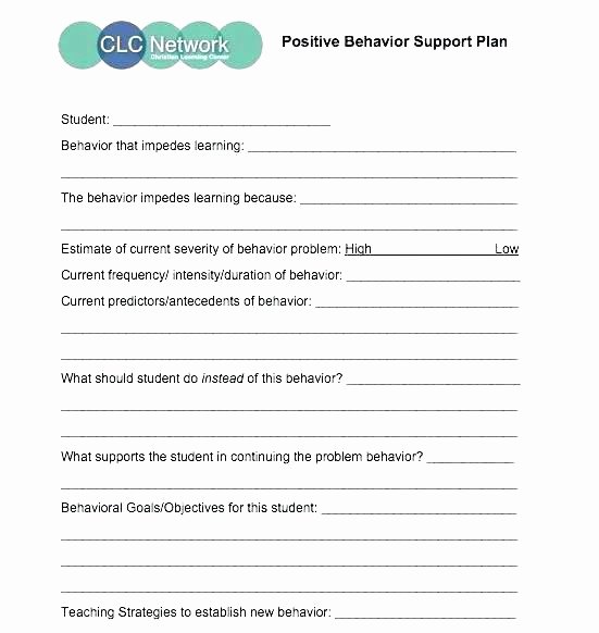 Positive Behavior Support Plan Template New Positive Behavior Support Plan Template – Behavior