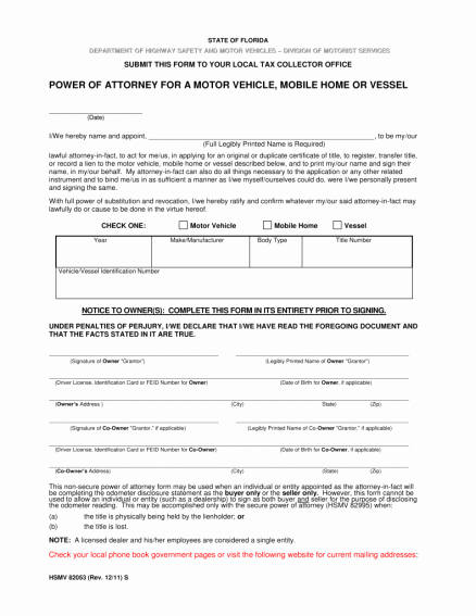 Postnuptial Agreement Florida Sample Awesome Power attorney form Florida Dmv Sample Agreement