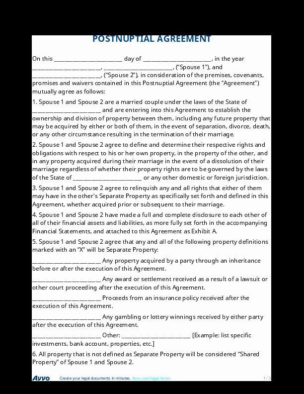 Postnuptial Agreement Florida Sample Fresh 10 Legal Document Examples Pdf