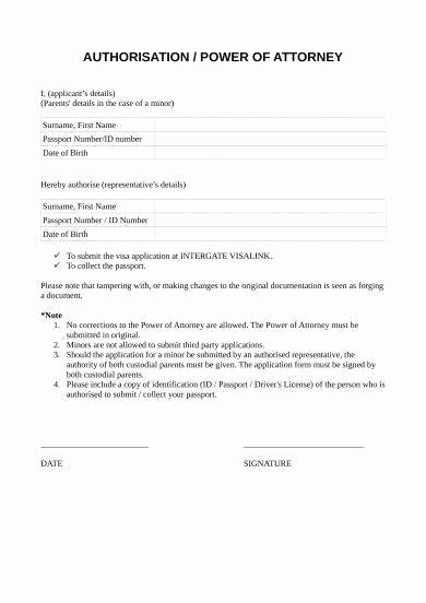 Power Of attorney Letter format Awesome 9 Power Of attorney Authorization Letter Examples