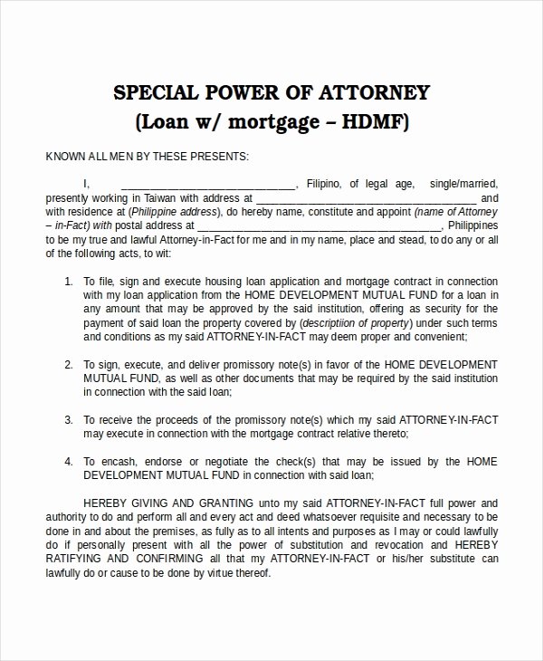 Power Of attorney Letter format Inspirational 15 Power Of attorney Templates Free Sample Example