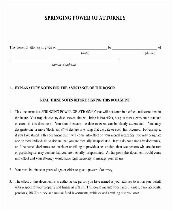 Power Of attorney Letter format Inspirational 15 Power Of attorney Templates Free Sample Example