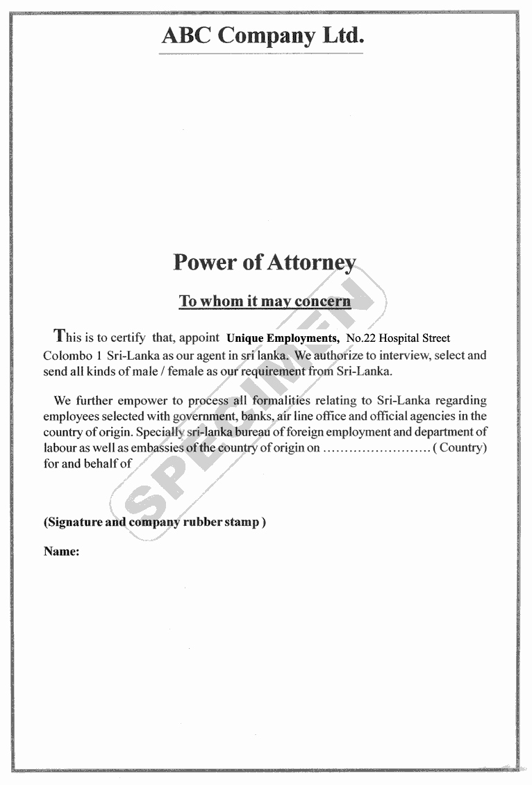 Power Of attorney Letter format Lovely Sample Letter Power attorney