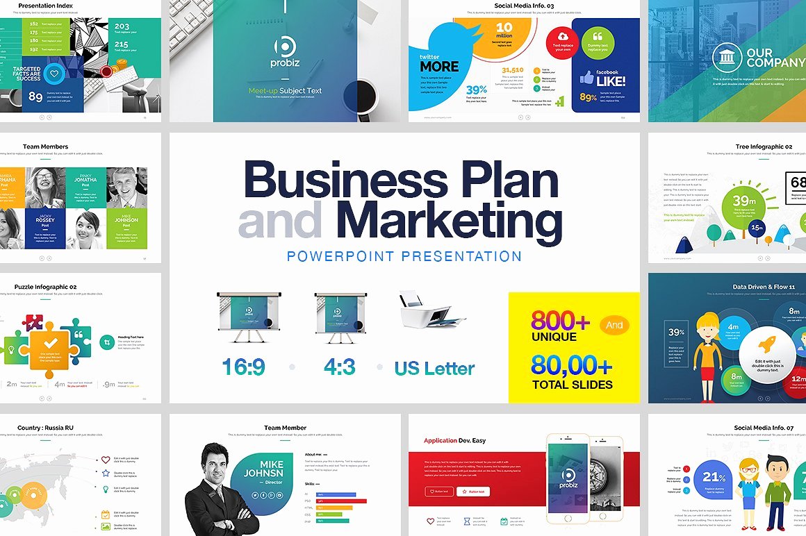 Powerpoint Business Plan Template Elegant Business Plan &amp; Marketing Powerpoint Presentation