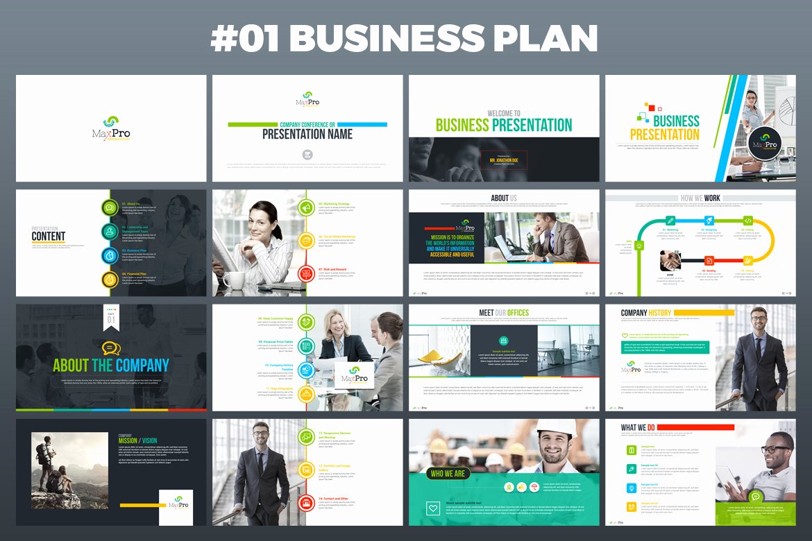Powerpoint Business Plan Template Elegant Maxpro Business Plan Powerpoint Presentation Template